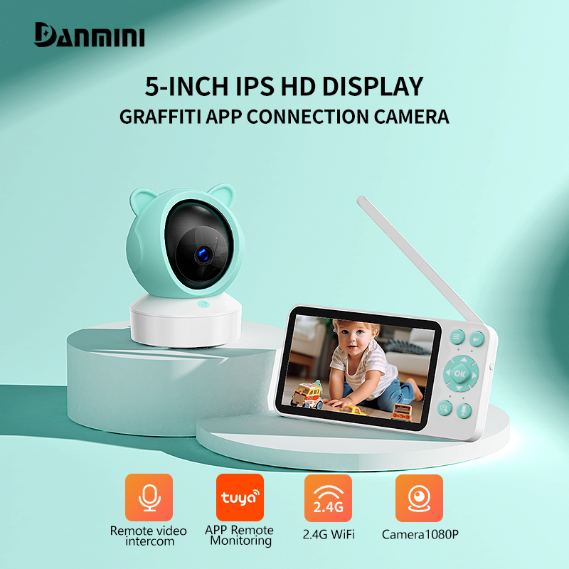 Danmini TUYA App 제어 베이비 모니터 5' - Audio Detect Music 리뷰 및 가격